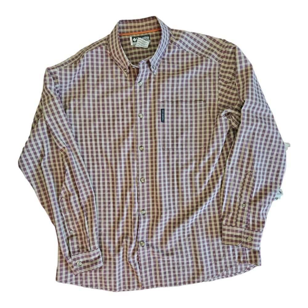 Columbia Men’s XCO Long Sleeve Button Down Shirt Plaid Shirt Size L